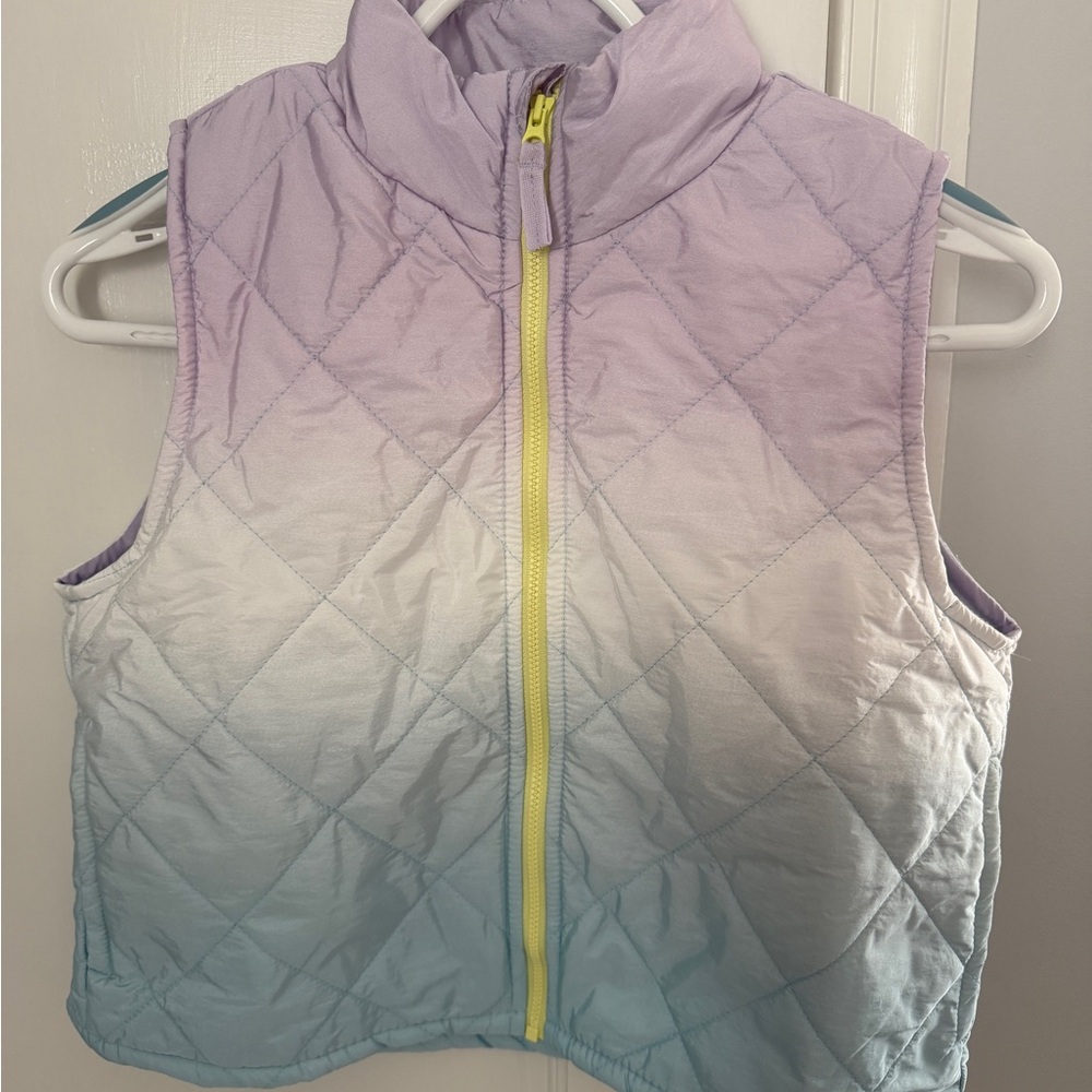 Carter's Lilac Quilted Vest with Yellow Zipper